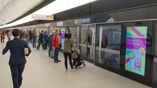 Exciting first day of the new Elizabeth Line Trains Tottenham Court Road Station eastbound [upl. by Cruickshank]