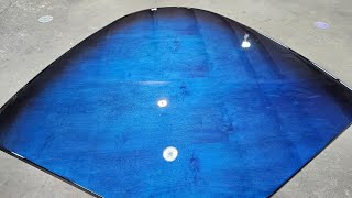 Candy Blue Dye Stained Conference Table [upl. by Vincenta700]