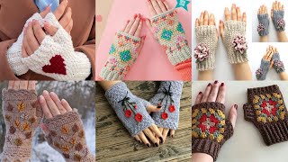 Handmade crochet gloves 🧤 design with look so beautiful running amp trending seasonal gloves Trending [upl. by Eddi303]