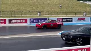 MX5 MK25 180bhp ITB VS DODGE CHARGER 500bhp DRAG RACE at SANTAPOD [upl. by Nauqahs215]