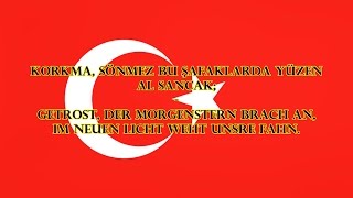 Nationalhymne Türkei  İstiklâl Marşı TRDE Text [upl. by Sybil]