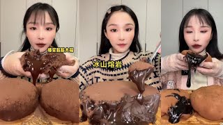 Kwai Asmr  Asmr Chocolate Big Mochi Chocolate Lava Fudge Cake Dessert [upl. by Innus]