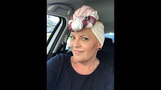 Easy ways to tie a head scarf during chemo  cancer  hair loss [upl. by Auqenehs]