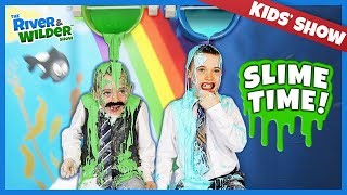 SLIME GAME Kids make OOBLECK and GET SLIMED [upl. by Fineberg372]