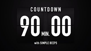 90 Minutes Countdown Timer Flip Clock ✔️ [upl. by Ameline]