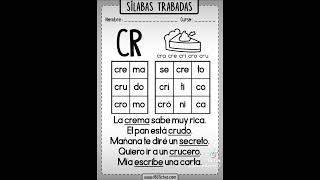 Sílabas Trabadas Cr cra cre cri cro cru alfabetización bavaropuntacana republicadominicana [upl. by Persis]