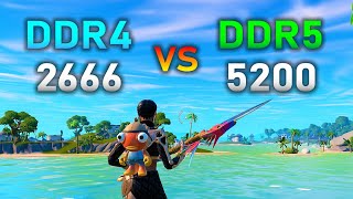 DDR5 5200 vs DDR4 2666  PUBG Valorant Fortnite [upl. by Rolo]