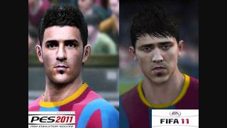 PES 2011 vs FIFA 11 Face Comparison FC Barcelona [upl. by Esenahs]