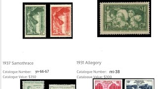 70 most expensive and rare stamps from France 19001950 value and catalog number 2022 [upl. by Elletsirhc]