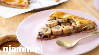 Galette met banaan en chocolade Recept  njammie [upl. by Etnwahs]