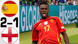 Spain vs England 21  All Goals and Highlights  EURO 2024 FINAL [upl. by Lyrrehs583]