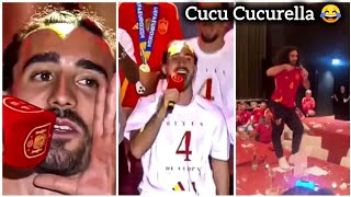 Cucurella singing his song at Spains Euro 2024 celebrations 😂🎤🇪🇸 [upl. by Adnilemre947]