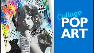 COLLAGE POP ART DEMO  Mixed Media Art [upl. by Arytas]