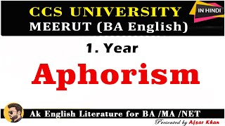 Aphorism  Aphorism In English Literature  Aphorism explain In Hindi  Aphorism Examples [upl. by Reisfield]