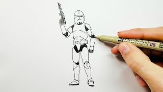 How to Draw a Clone Trooper [upl. by Adelaja]