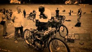 Motorcycle Racing on real Board Track with Harley Excelsior Super X Indian [upl. by Darees]