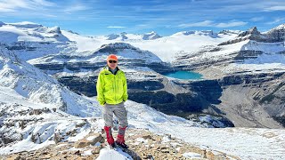 Crowfoot Mountain North Peak hikescramble Icefields Parkway Alberta [upl. by Ocirederf]