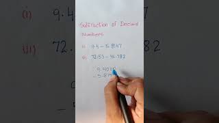 Decimal numberssubtraction of decimal numbersmathdecimalssubtractionofdecimals [upl. by Essilem]