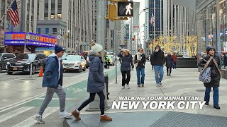 New York Manhattan Winter Walk  Broadway Columbus Circle Upper West Side Bryant Park Travel 4K [upl. by Afirahs]