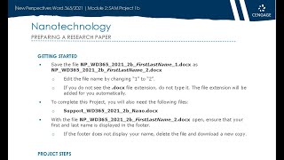 New Perspectives Word 3652021  Module 2 SAM Project 1b Nanotechnology  NPWD36520212b [upl. by Zacks]