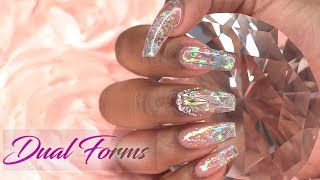 Acrylic Nails Tutorial  Acrylic Nails for Beginners  Dual Forms with Acrylic  How To Glass Nails [upl. by Ayatnahs]