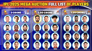 IPL 2025  Official List of All Players for IPL 2025 Mega Auction  IPL Mega Auction Players List [upl. by Behrens518]