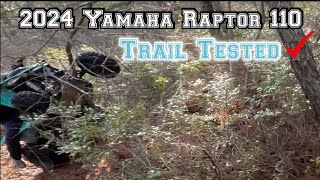 2024 Yamaha Raptor 110 Trail Tested By DirtBike Madi Dad On 2024 KTM 300 XCW [upl. by Eimat]