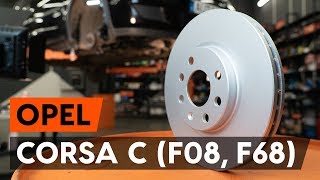 Wie OPEL CORSA C F08 F68 Bremsscheiben vorne wechseln AUTODOC TUTORIAL [upl. by Gambrell]