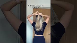 Easy thin hairstyle 👱🏽‍♀️✨ thinhairsolutions hairtok halfuphalfdown grwmhair hairtips [upl. by Harbed]