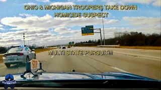 Homicide Suspect Takes Michigan State Police and Ohio Highway Patrol On High Speed Chase [upl. by Sargent720]