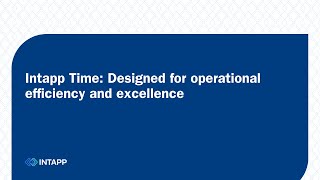 Intapp Time Designed for operational efficiency and excellence [upl. by Safoelc]