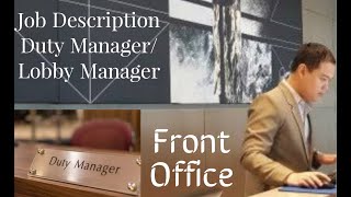 Duty Manager Job Description [upl. by Stormi710]