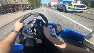 Gokart Police Chase  Brodalen Motorcycle Meet 2023 Sweden [upl. by Arriat530]