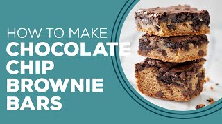 Blast from the Past Chocolate Chip Brownie Bars Recipe  Cookie Brownie Bars  Brookies [upl. by Atteloc787]