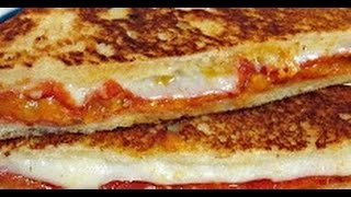 PEPPERONI PIZZA GRILLED CHEESE SANDWICH sandwich recipes Vegetarian Hot recipes [upl. by Ennalyrehc]