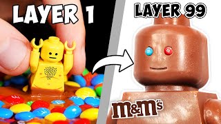 I Trapped CURSED LEGO Minifigures In 100 LAYERS of CANDY… [upl. by Cullin]