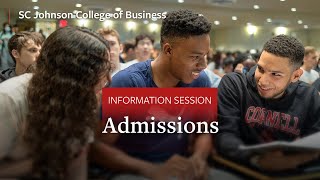 Cornell SC Johnson College of Business Info Session Part 4 Admissions [upl. by Lisle185]