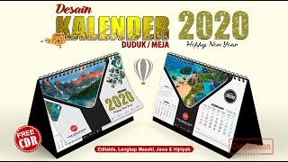 Desain Kalender Duduk 2020 dengan CorelDRAW  Calendar Template [upl. by Maurita]