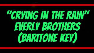 Crying in the Rain by Everly Brothers Low Male Key Karaoke [upl. by Airyt]