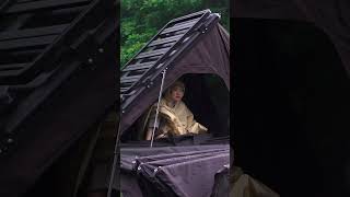 Camping in the rain is comfortable with a rooftop tent and side tarp｜ASMR [upl. by Solley]