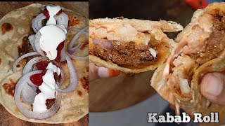 Kabab Roll  Kabab Paratha  कबाब पराठा लखनऊ का स्वादिष्ट भोजन  Kebab Roll  Street Food [upl. by Ayatal]