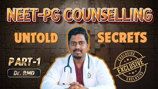 SMART TIPS for NEET PG Counselling  Part 1 By Dr RMD [upl. by Ruomyes]