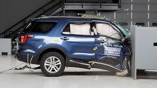 2018 Ford Explorer passengerside small overlap IIHS crash test [upl. by Siuraj743]