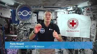 Red Cross flag in space with Paolo Nespoli [upl. by Artair]