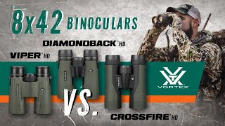 Vortex Binoculars CROSSFIRE HD 8x42 vs VIPER HD 8x42 vs DIAMONDBACK HD 8x42 \ Field Test Comparison [upl. by Mendive]