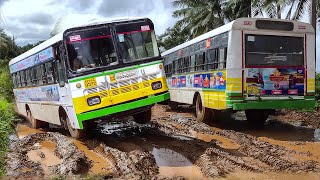 Atrocious Roads Shocking The Bus Driver  APSRTC Bus Driving Skills  Bus Market [upl. by Adiaros]