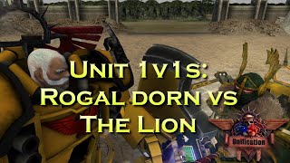 Dawn of War Unification Mod v6925  Primarch Rogal Dorn vs Primarch Lion ElJonson  WH 40K [upl. by Ennasil]