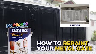 STEPBYSTEP Guide How to Repaint a Metal Gate using DAVIES GlossIt Quick Dry Enamel Paint [upl. by Nannerb]