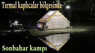 Termal Kaplıcalar Bölgesinde Şişme Çadır ile Sonbahar Kampı [upl. by Sueaddaht794]