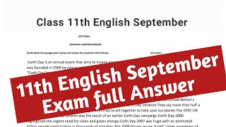 PSEB Class 11th English September Paper full Answer 2024  PSEB 11th English Term 1 full paper [upl. by Marguerite]